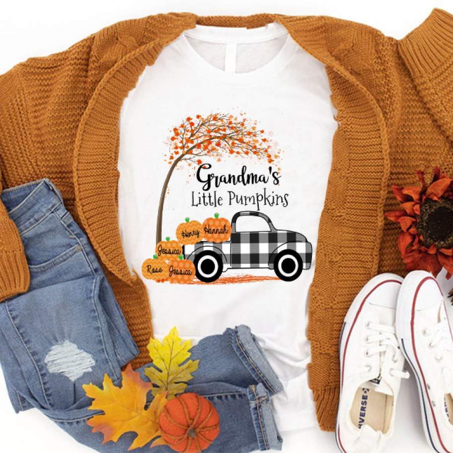 Personalized Grandma Little Pumpkin Truck Shirt