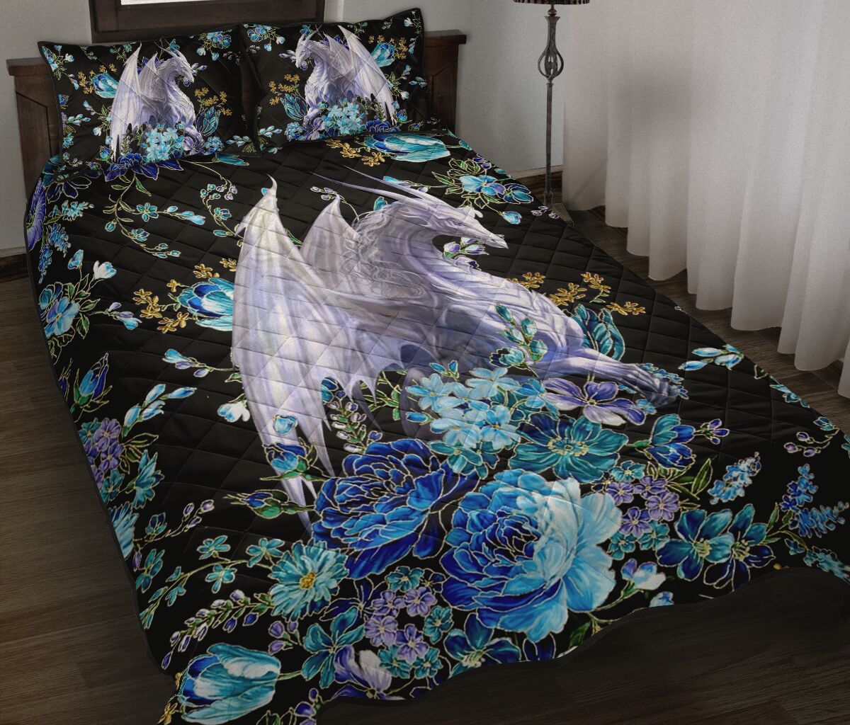 Dragon Flower Quilt Bedding Set DR0037