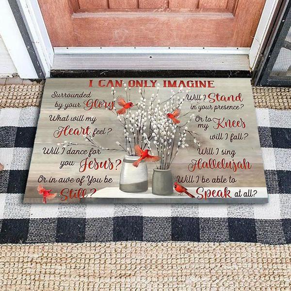 Cardinal Bird Memorial Funny Gift Ideas Rug Housewarming Gift Family Welcome Indoor Outdoor Doormat Floor Mat Funny Gift Ideas Gift Home Decor Warm House Gift Welcome Mat