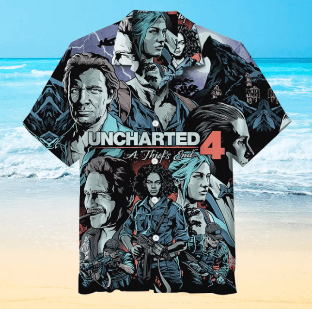 Uncharted 4  For Man And Woman Print Short Sleeve Hawaiian Shirt G95