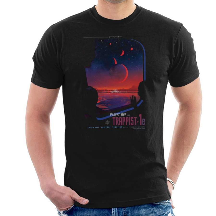 NASA Trappist 1e Interplanetary Travel Poster Men’s T-Shirt