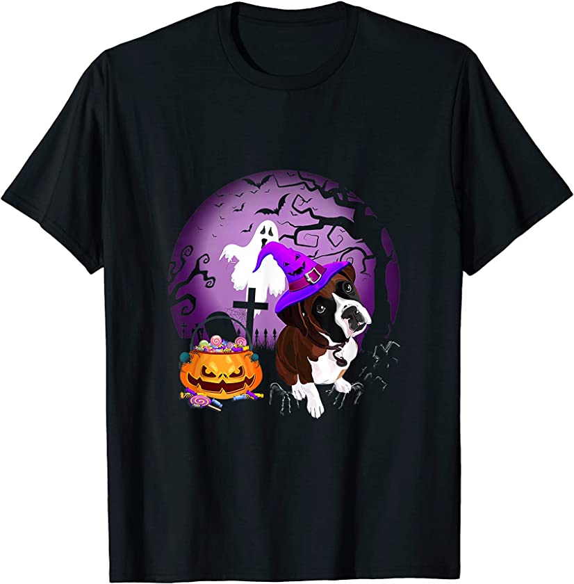 Boxer Dog Candy Pumpkin Halloween Lover T-Shirt