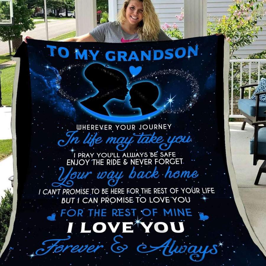 Blanket Gift For Grandson Love You For the Rest Of Mine