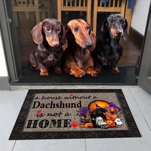 Dachshund  With Halloween Doormat All Over Printed