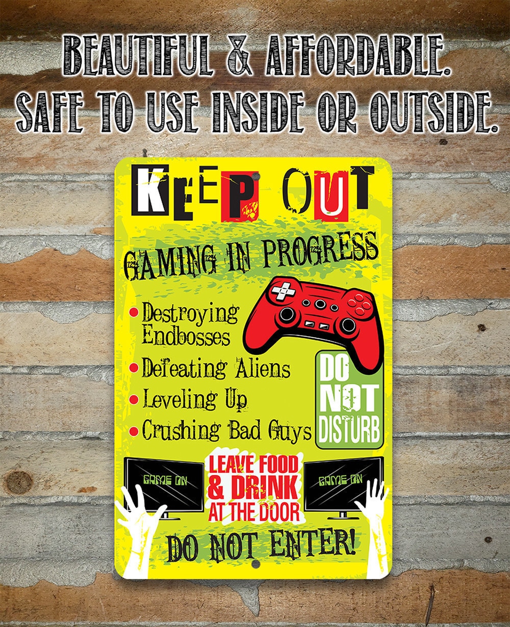 Keep Out Gamer – 8″ x 12″ or 12″ x 18″ Aluminum Tin Awesome Metal Poster