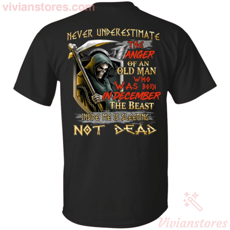 Never Underestimate The Anger Of A December Old Man T-Shirt LT01