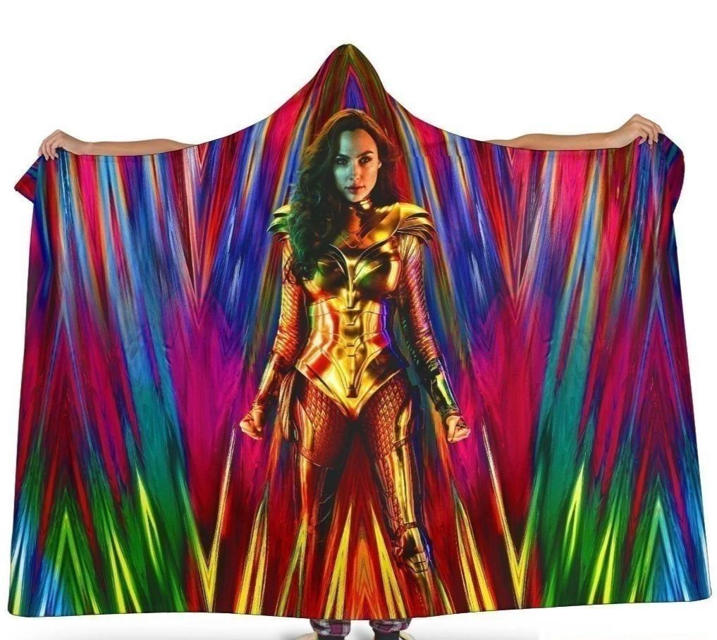 Colorful Wonder Woman Hooded Blanket Fan Gift