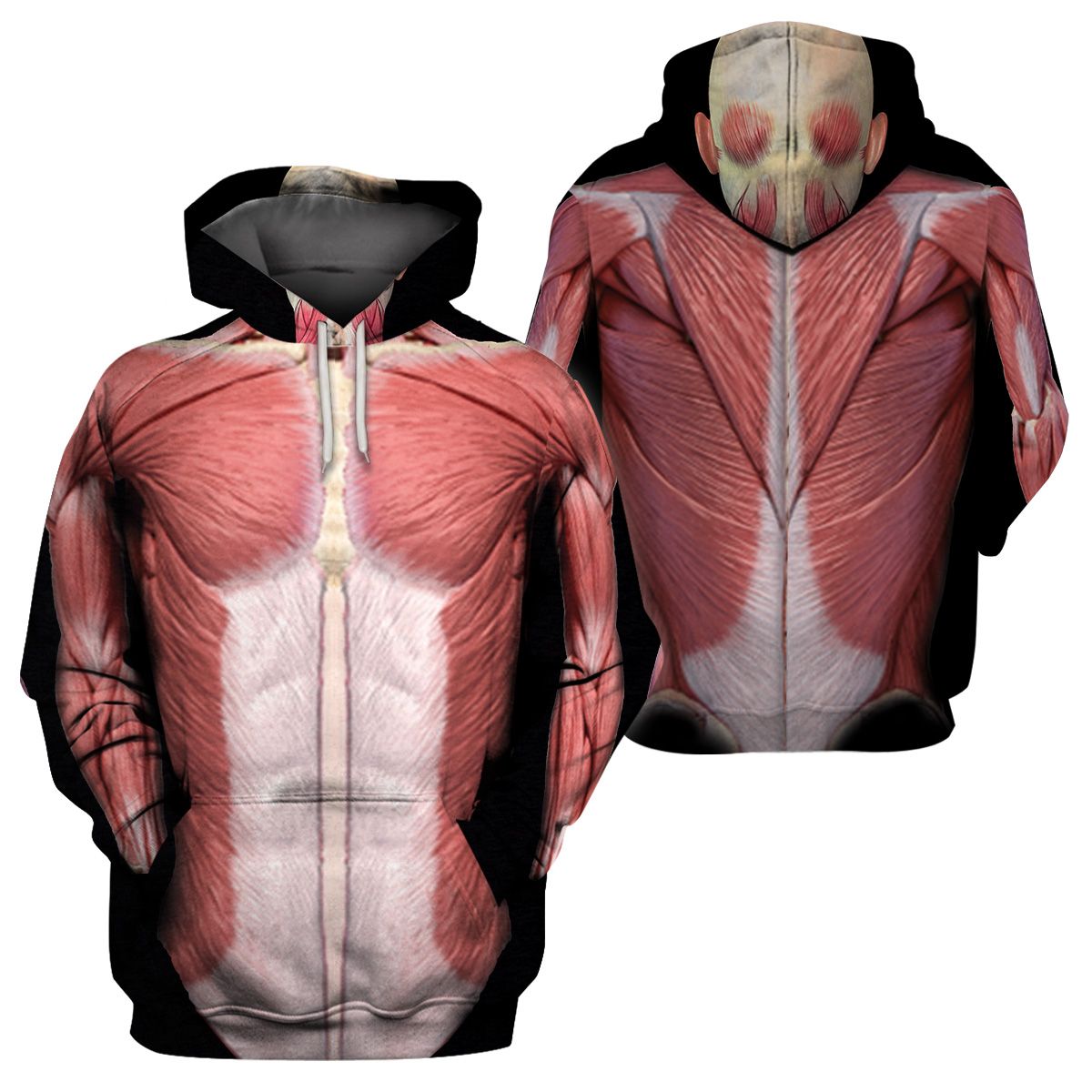 3D All-Over Printed Apparels “Halloween Human Muscle Skeleton” (Av-Nq99)