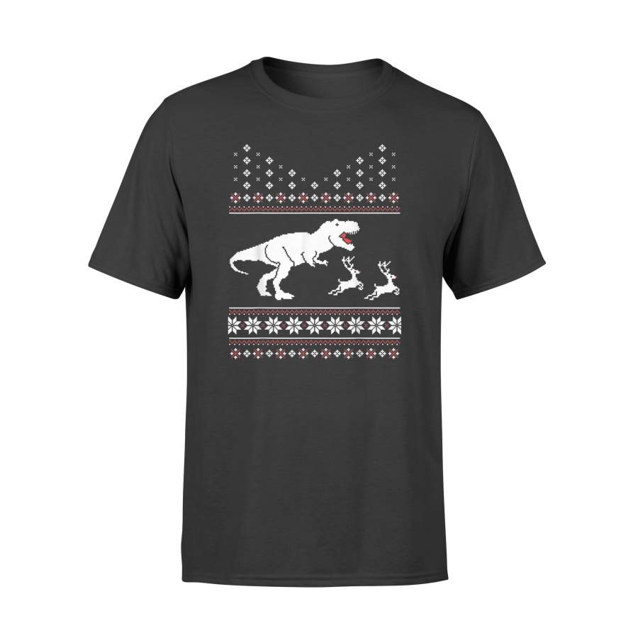 Christmas Shirt T-Rex Attack Moose Funny Christmas T Shirt – Standard T-shirt