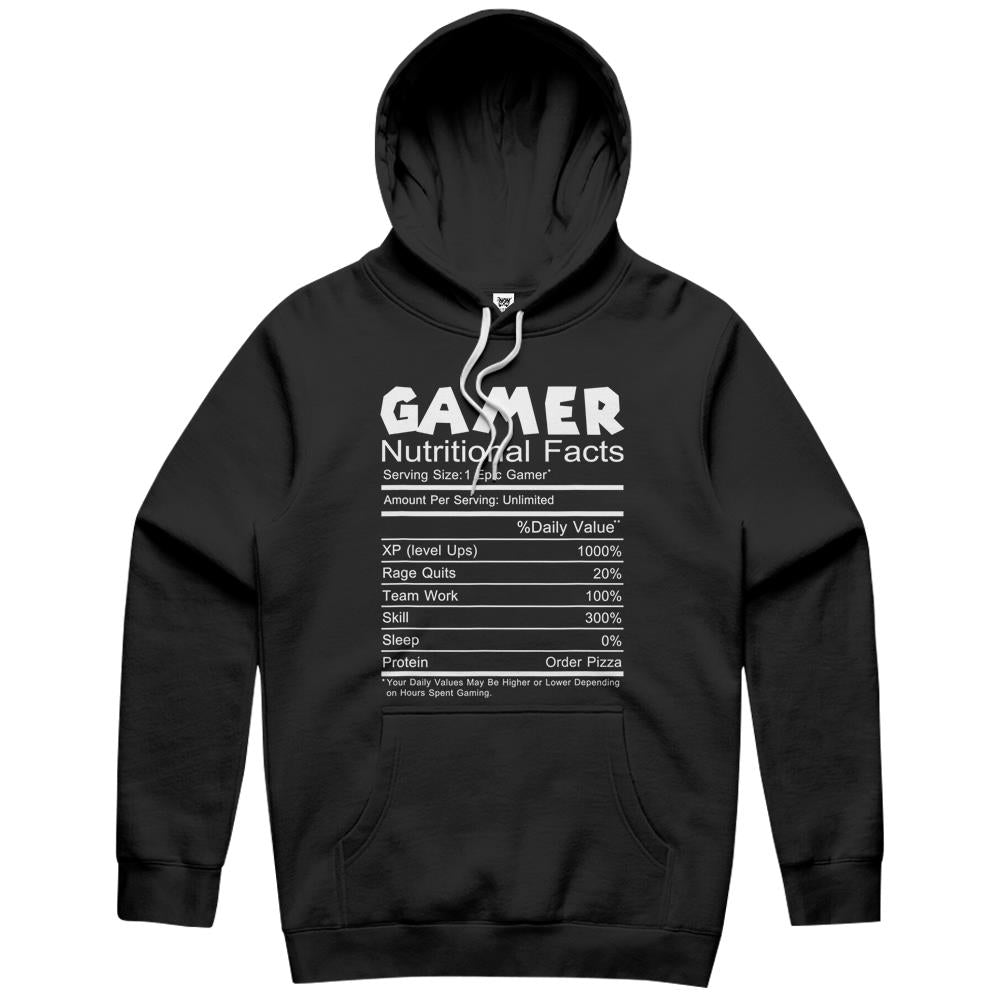 Nutritional Facts Shirt, Gamer Nutrition Facts Shirt, Gamer Nutritional Facts Cool Funny Gamers Hoodie