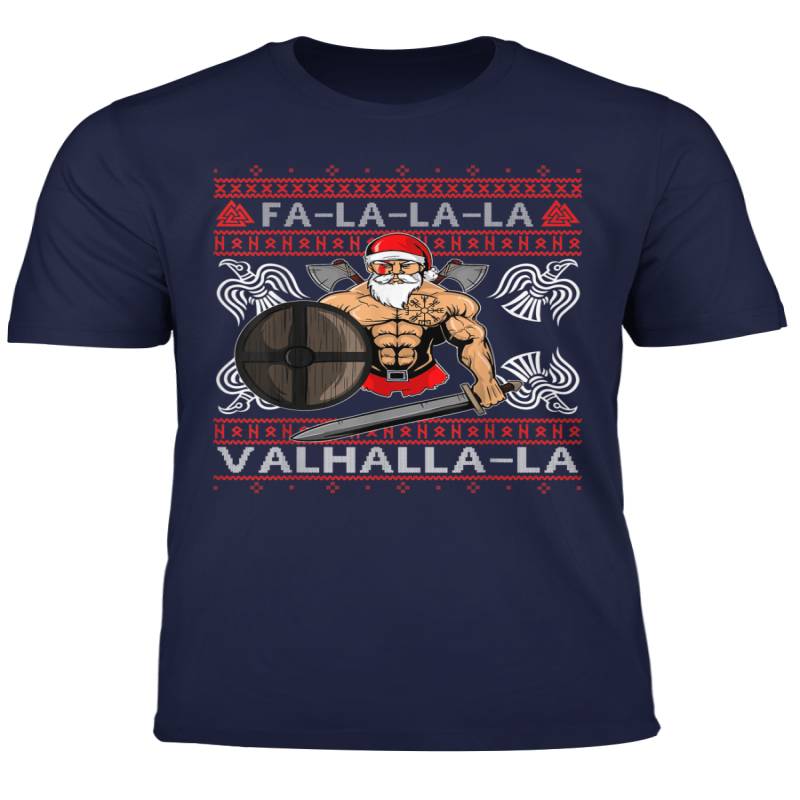 Ugly Christmas Sweater Fa La La La Valhalla Viking T Shirt