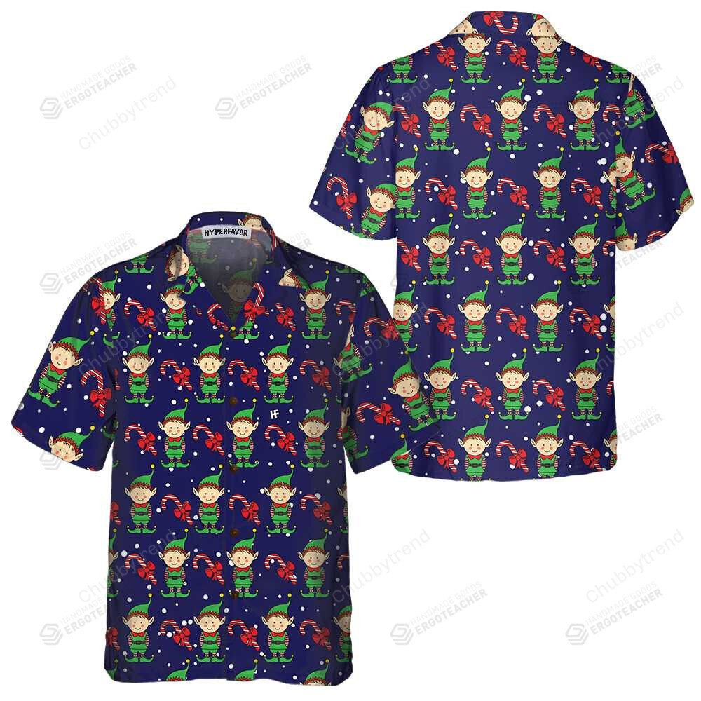 Christmas Elves On Blue Hawaii Shirt Ha68695