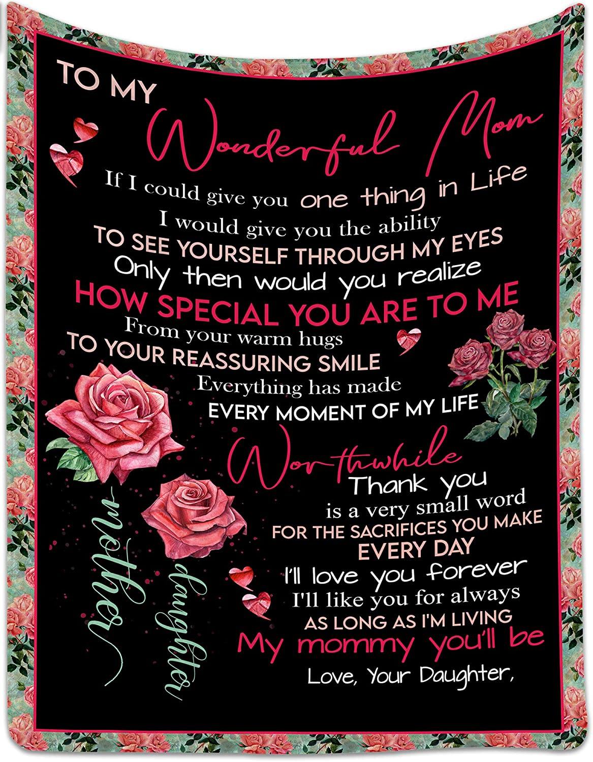 To My Wonderful Mom If I Could Give You One Thing In Life – Gift For Mom For Mother’S Day, Unique Gifts Home Decor Gift For Family – Sherpa Blanket Fleece Blanket