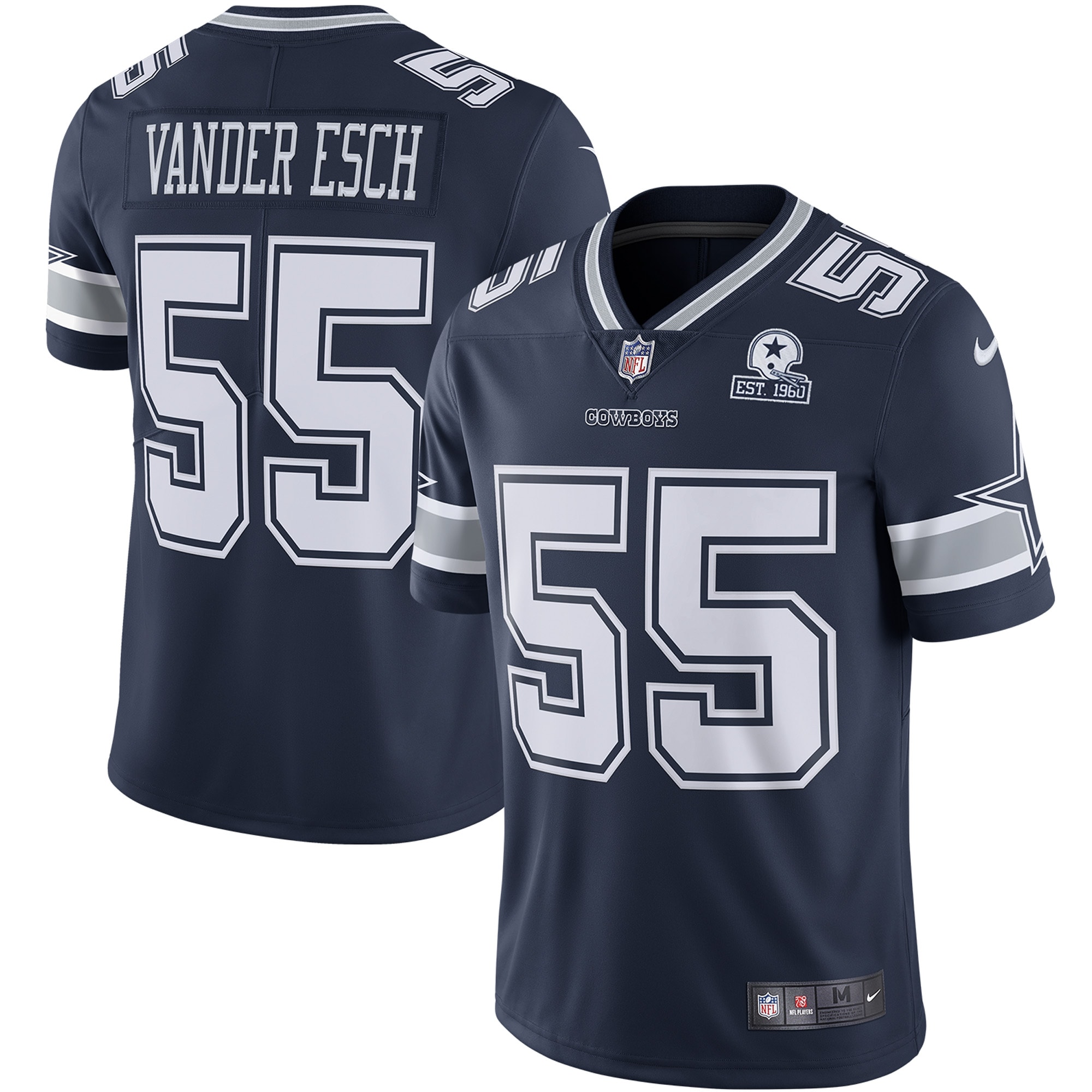 Men’s Dallas Cowboys Leighton Vander Esch Navy 60th Anniversary Limited Jersey