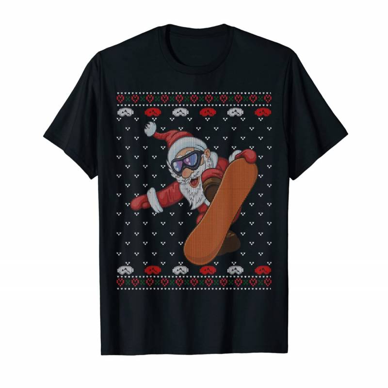 Snowboarding Santa Snowboarder Ugly Christmas Sweater T-shirt