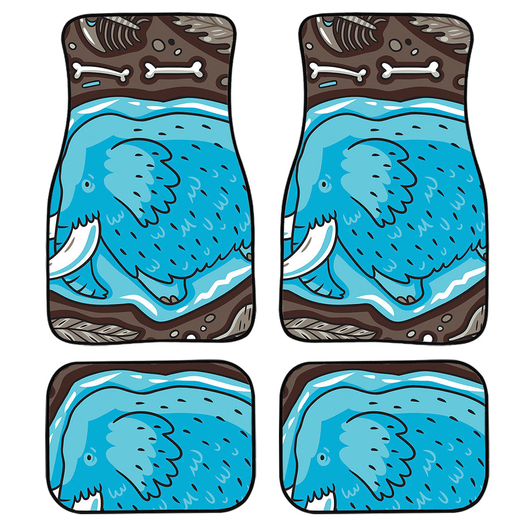 Frozen Mammoth And Fossil Print Front And Back Car Floor Mats, Front Car Mat