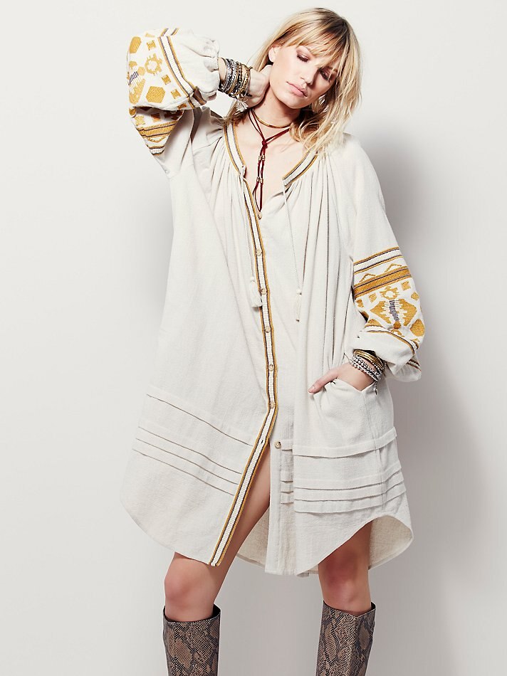 ZAWFL 2021 Summer Women Runway Hippie Boho People Embroidery Bohemia Dress Oversized Long sleeve Robe dress Female Vestido alx