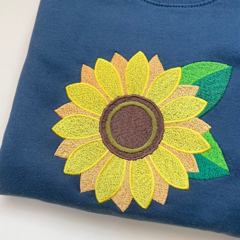 Sunflower Embroidered Sweatshirt 2D Crewneck Sweatshirt All Over Print Sweatshirt For Women Sweatshirt For Men Sws3268