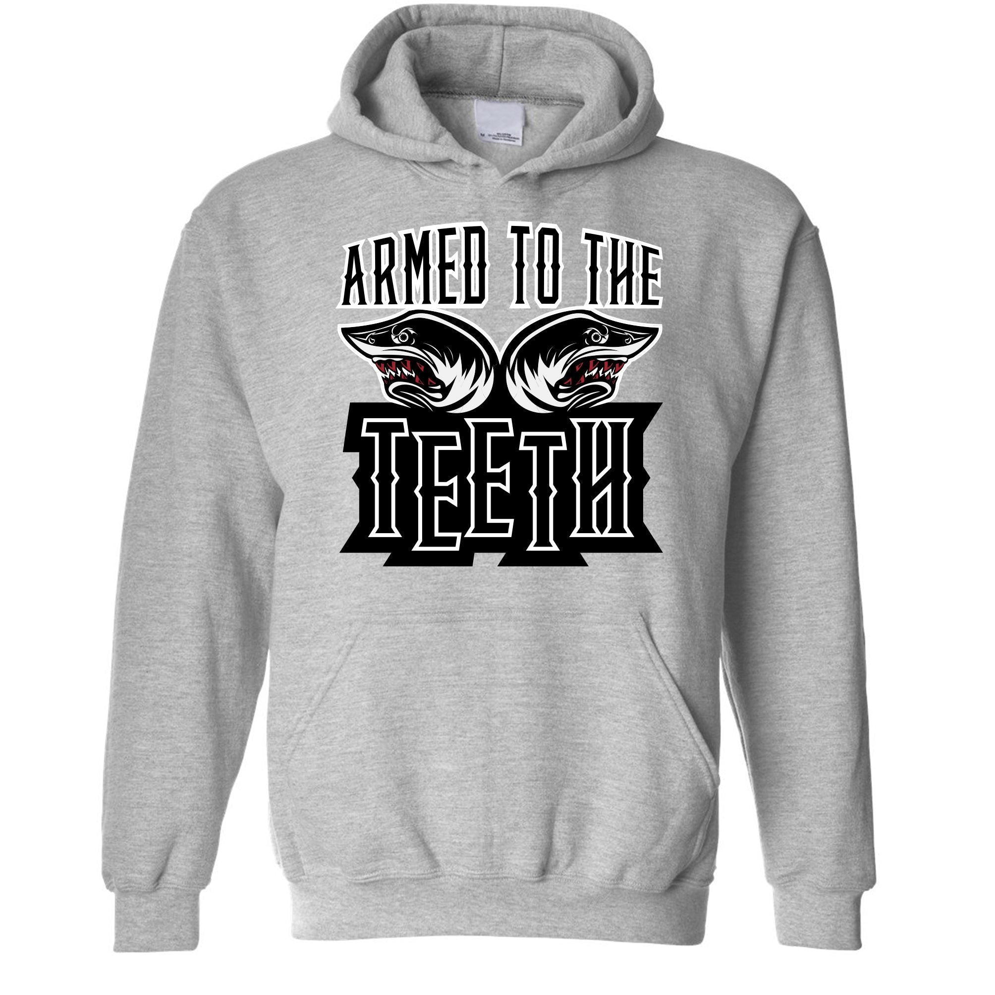 Sharks Hoodie Armed To The Teeth Weapon Expert Hooded Jumper