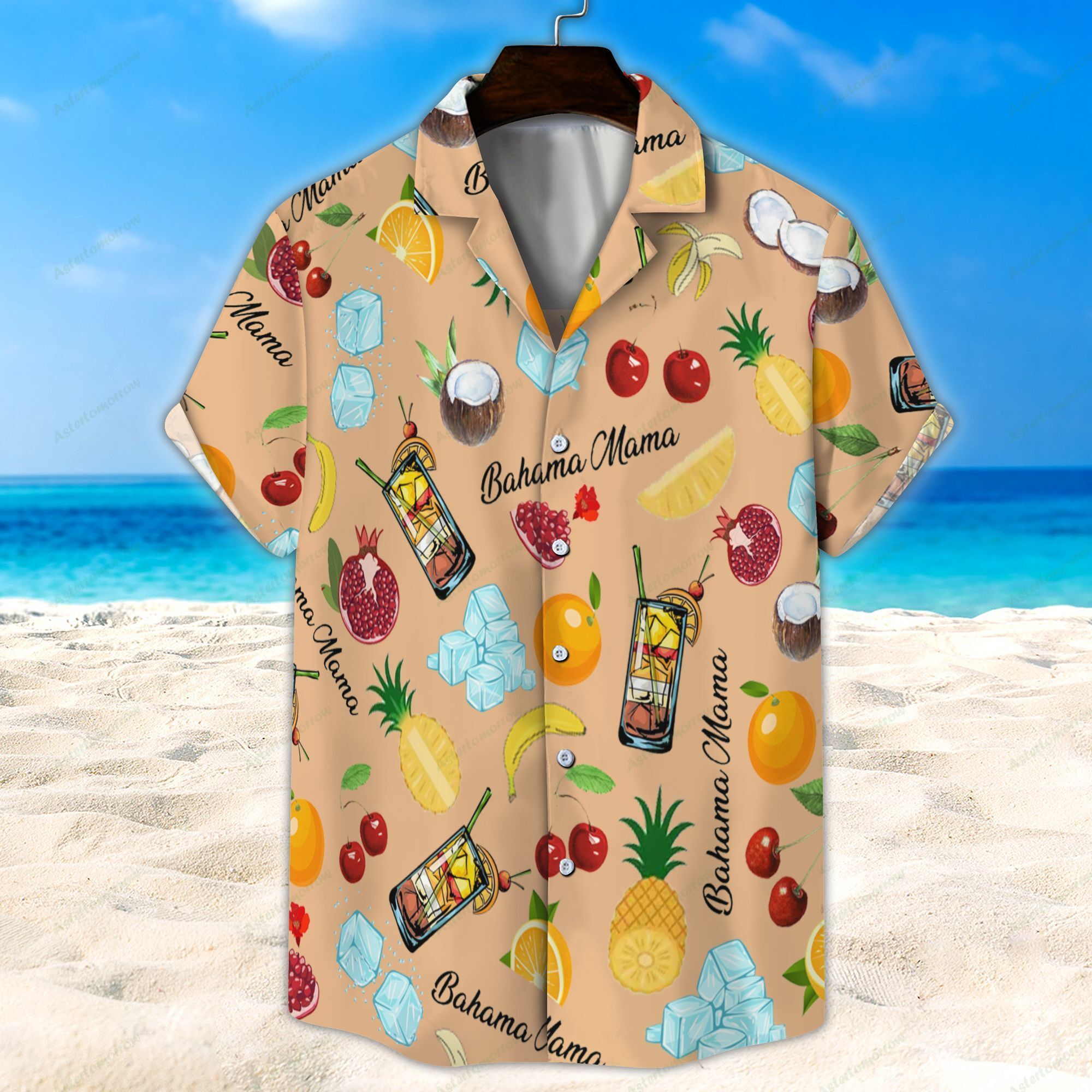 Bahama Mama Cocktail Light Orange Unisex Hawaiian Shirt Beach Hawaiian Ha40044