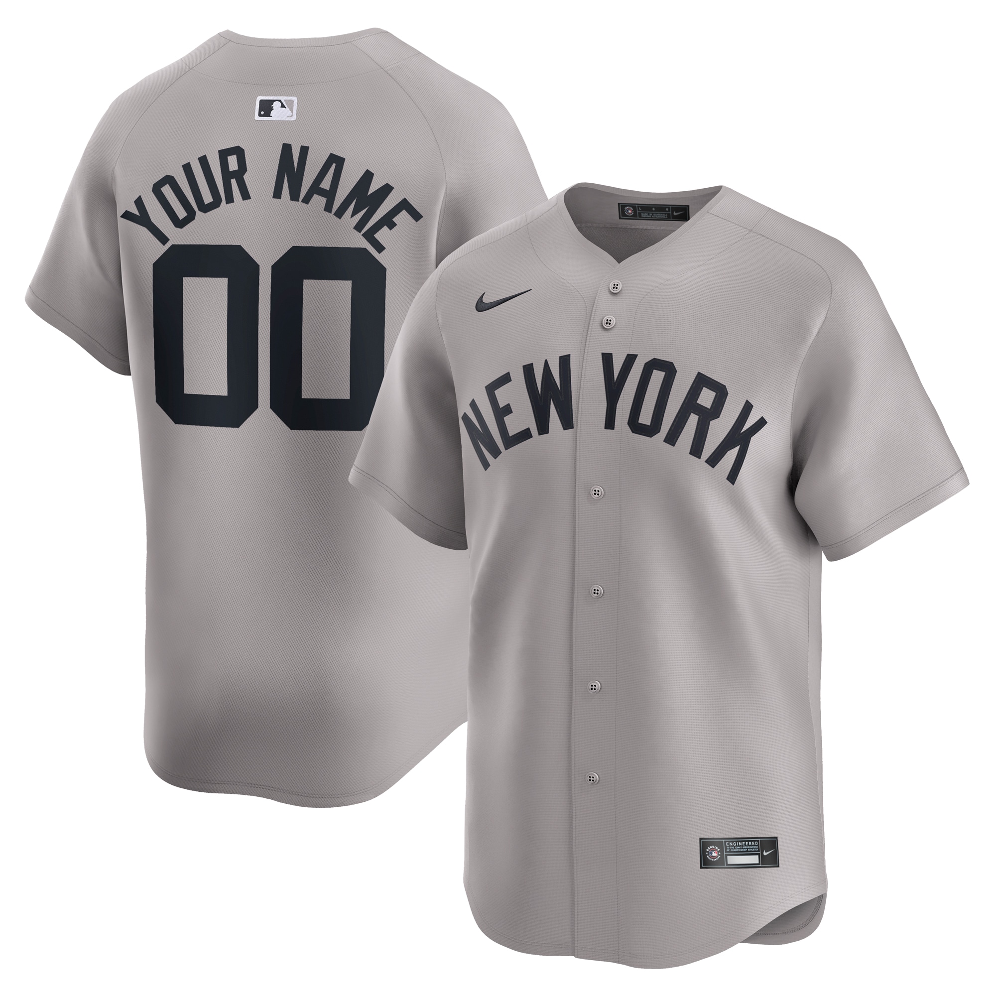 New York Yankees Away Limited Custom Jersey – Gray