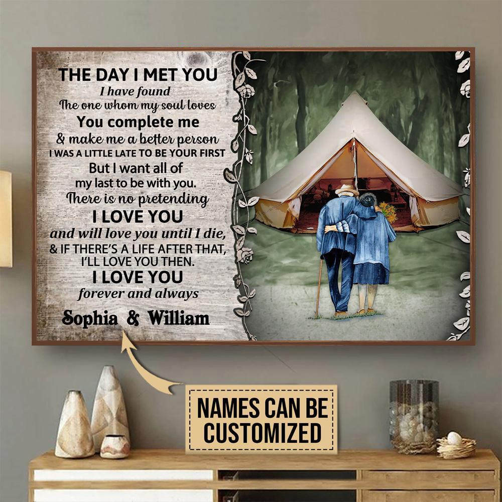 Aeticon Gifts Personalized Glamping The Day I Met Canvas Mom Dad Gift Home Decor