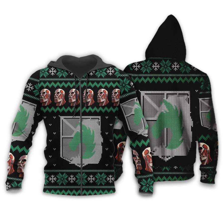 Attack On Titan Shirt Military Police Ugly Christmas Sweater Jacket