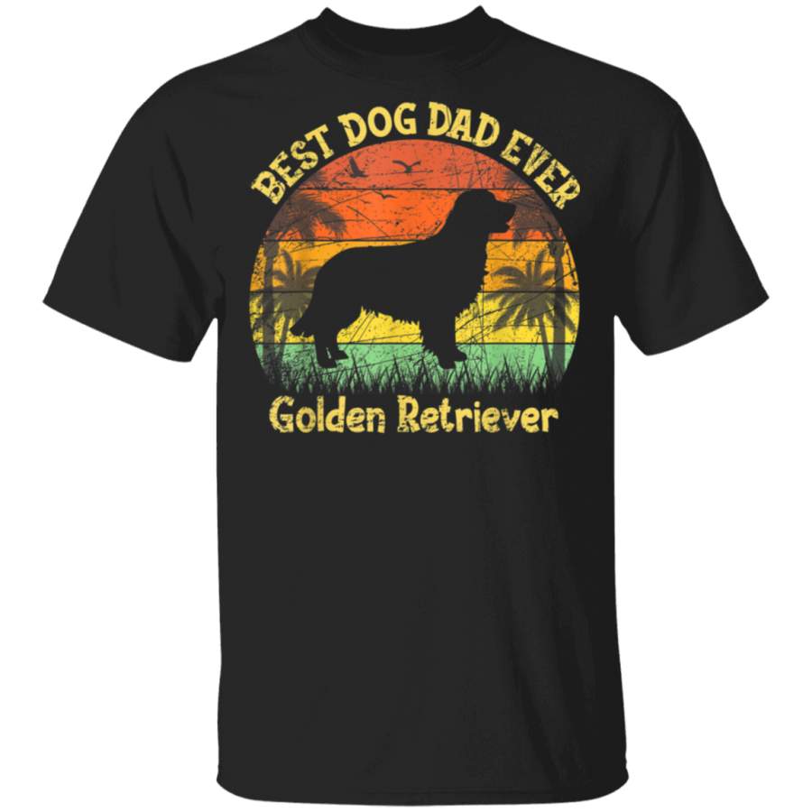 Vintage Golden Retriever Dog Christmas Fathers Day For Dad Tshirt