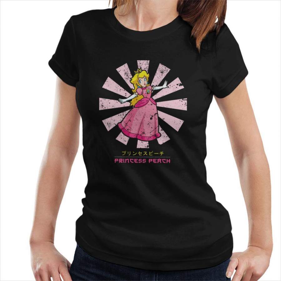 Princess Peach Retro Japanese Super Mario Women’s T-Shirt