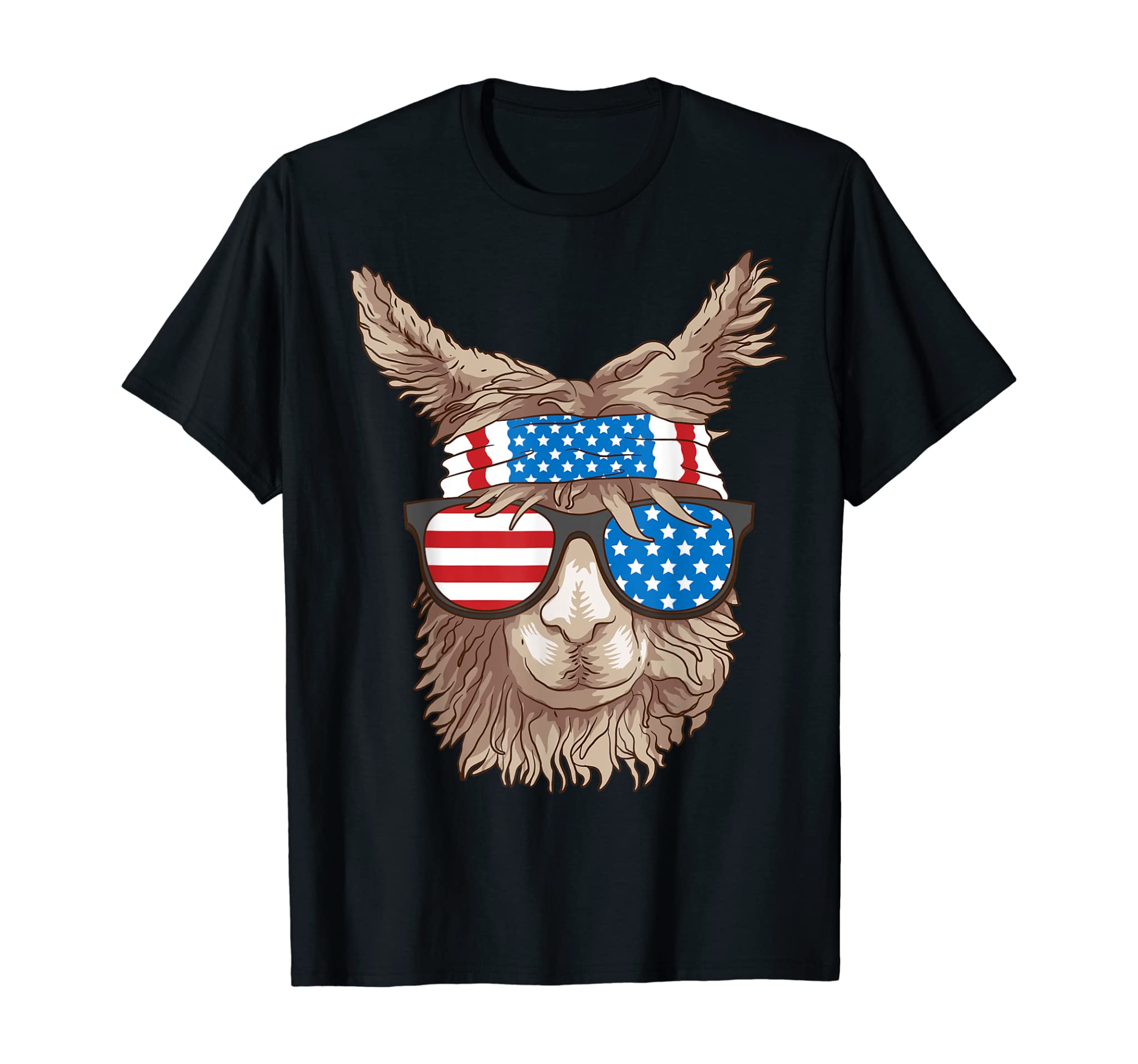 Usa Patriotic Llama | Cute Animal Lovers Funny America Gift T-Shirt