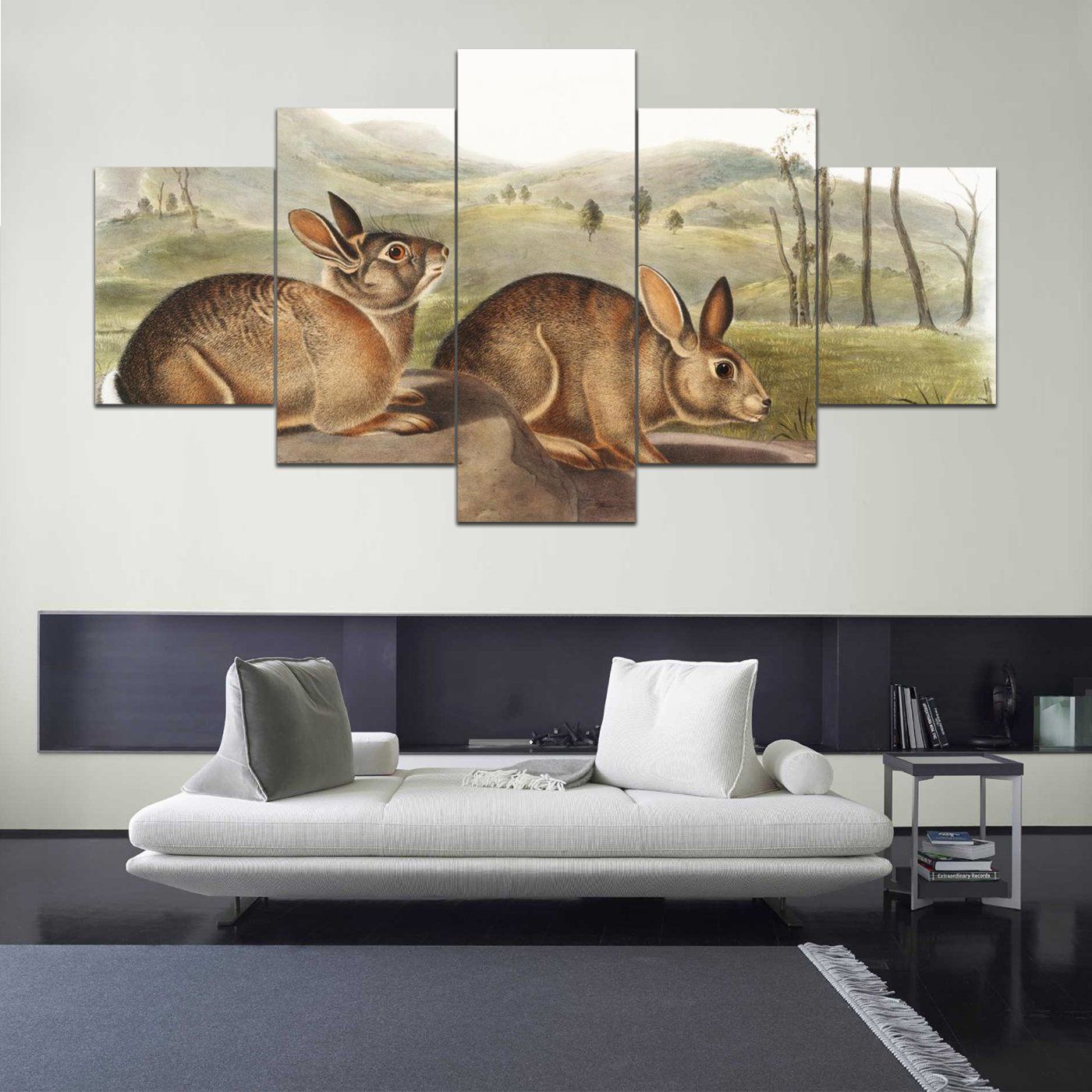 Bachman39s Hare Lepus Bach 5 Panel Canvas Art Wall Decor Home Decor