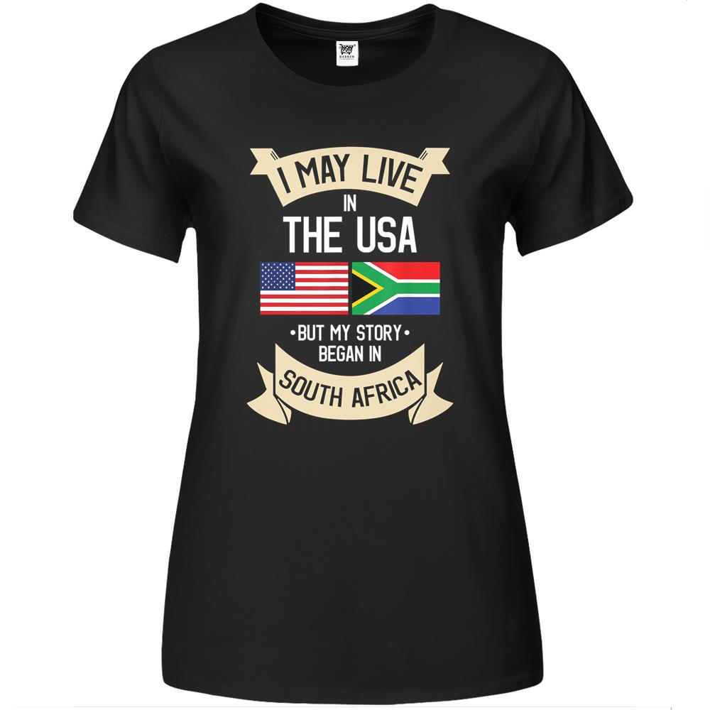 South Africa American Flag Usa South African Roots Gifts Premium Womens T Shirts