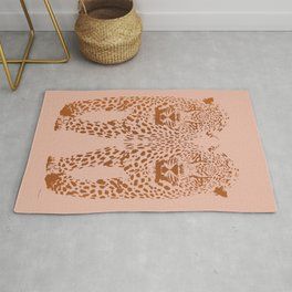 Sunset Blvd Leopard Blush Pink And Coral Original Print By Kristen Baker Rug TTVNKPD DNNTVN