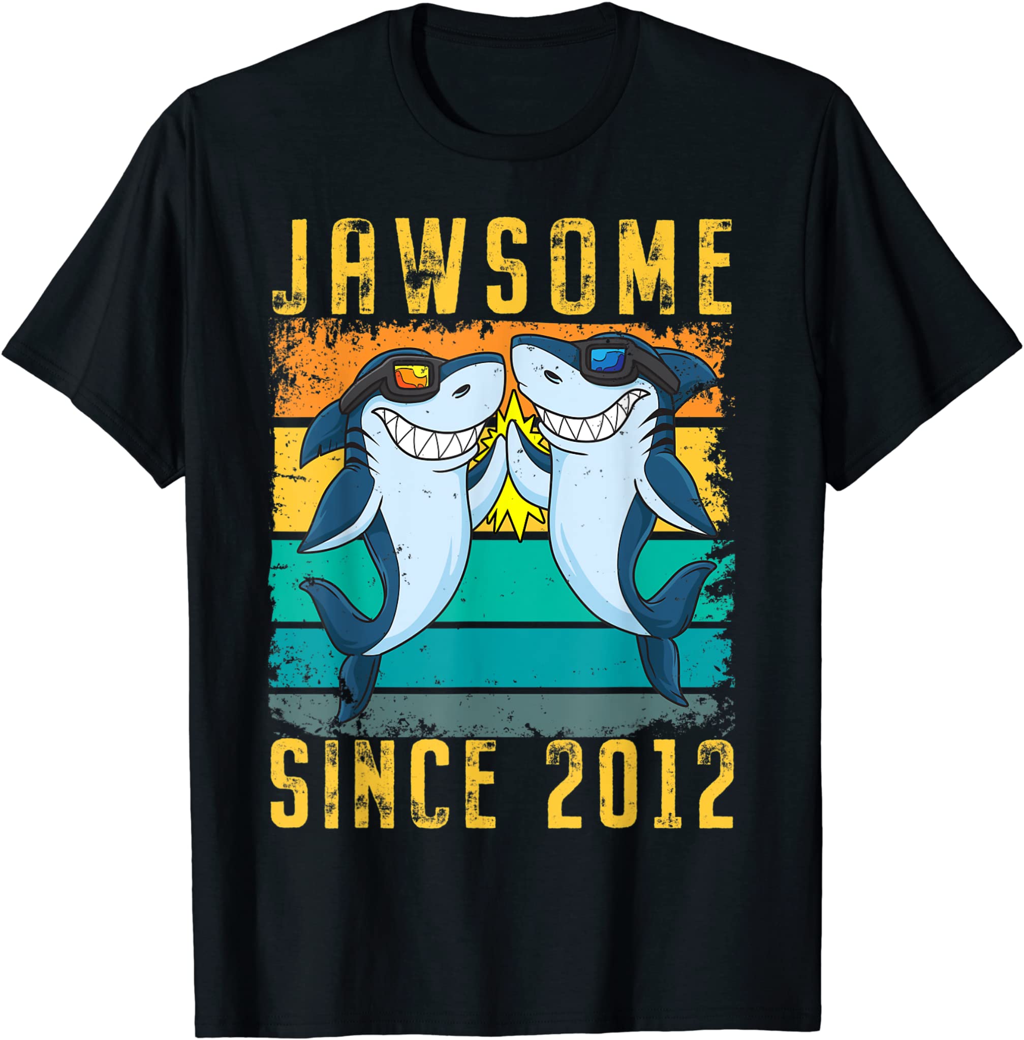 9Th Birthday Shark 9 Year Old Jawsome Since 2012 T-Shirt