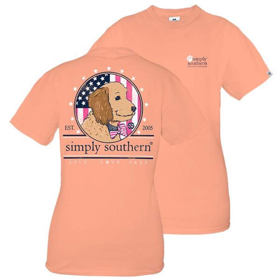 Simply Southern Preppy Doodle USA Puppy T-Shirt