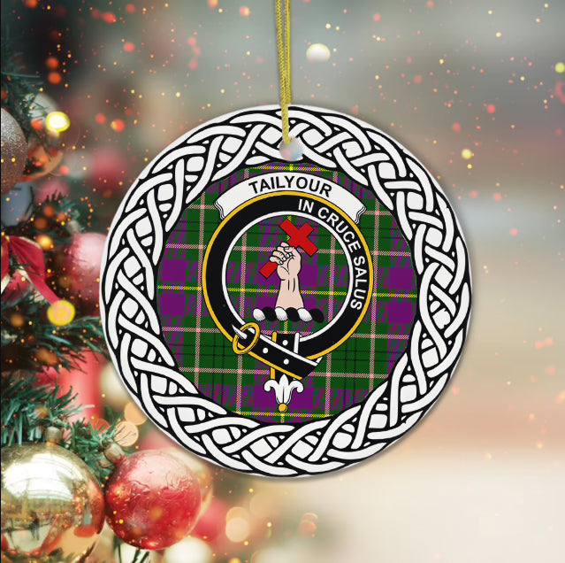 Tailyour (Or Taylor) Scottish Clan Tartan Crest Badge Plaid Ornament Gift. Christmas Tree Ornament Tartan Ornament Great Christmas Ornaments Gift