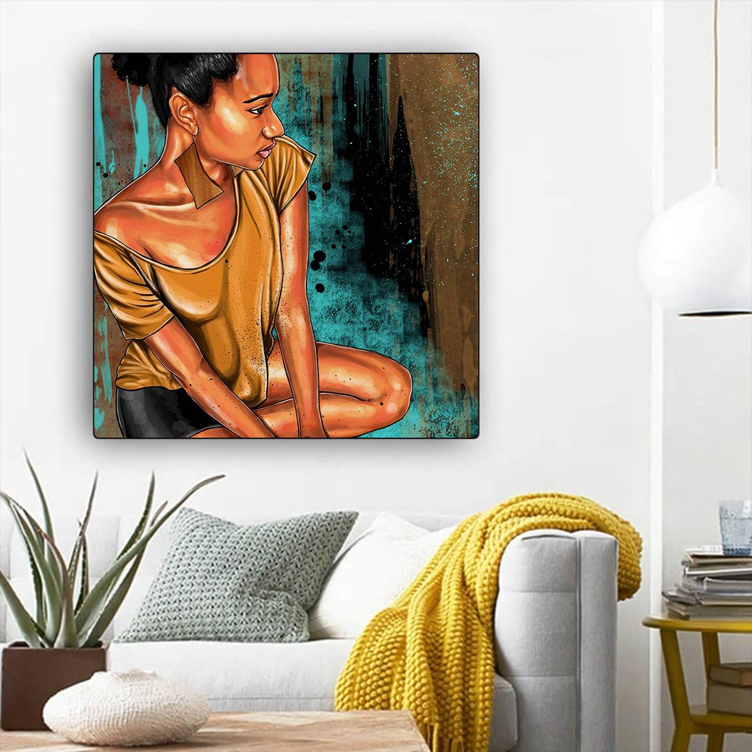 African Canvas Art Cute African American Girl African Canvas Afrocentric Home Decor BPS78982