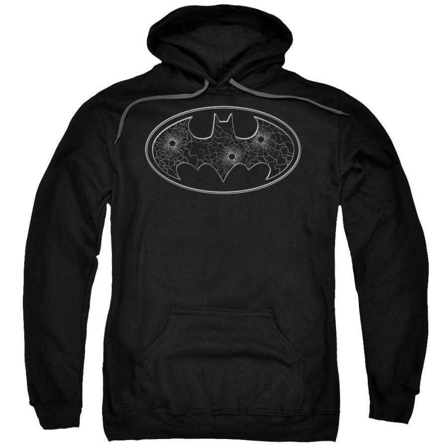 Batman – Glass Hole Logo Adult Pull Over Hoodie