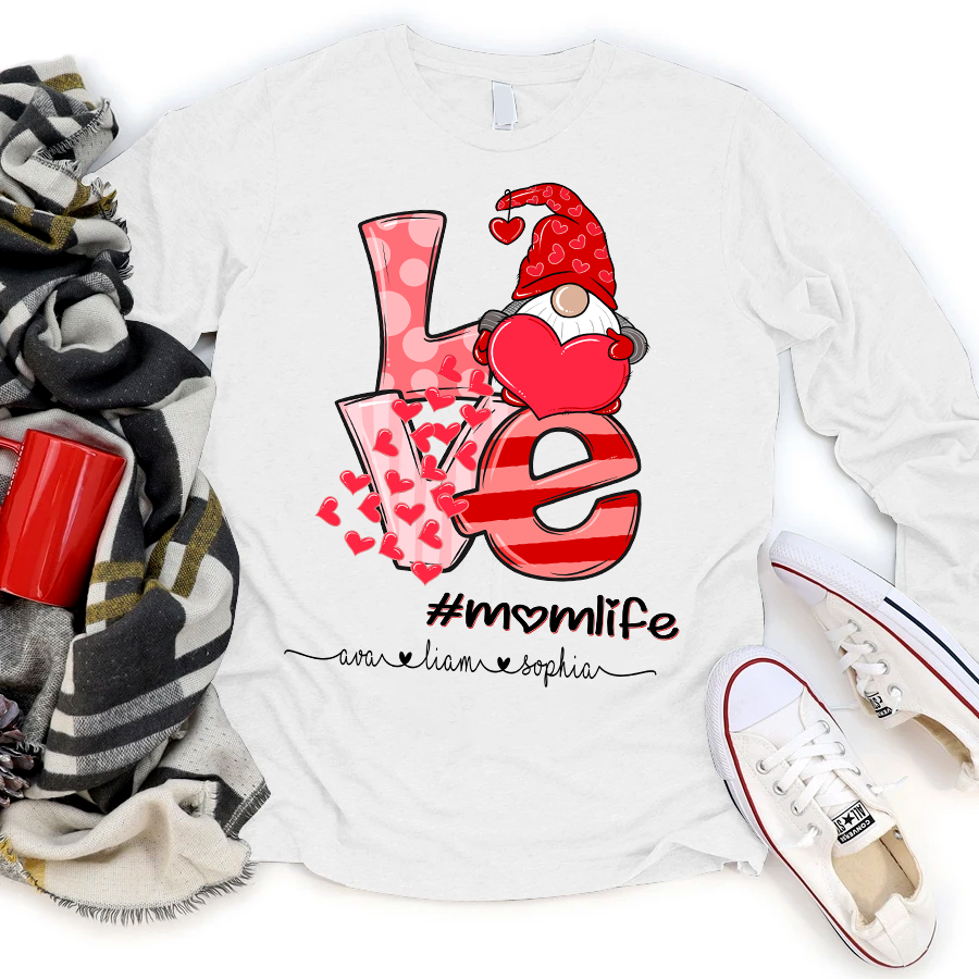 Mom Life – Valentine  Personalized Long Sleeve Shirt