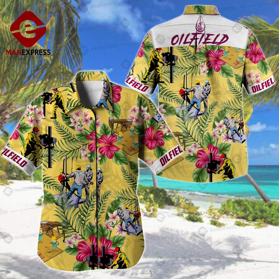 Oilfield Printed Hawaiian Shirt Ha49181