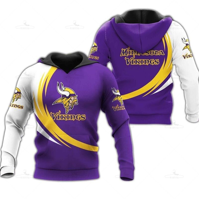 Minnesota Vikings Hoodie Curve Graphic Gift For Men