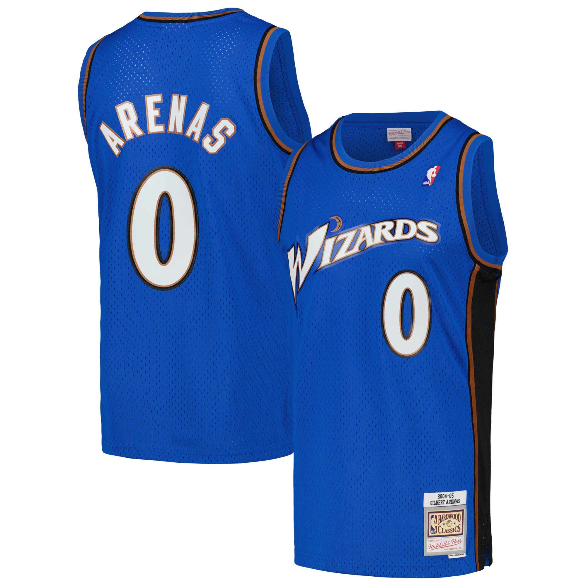 Gilbert Arenas Washington Wizards Mitchell & Ness Hardwood Classics Swingman Jersey – Blue