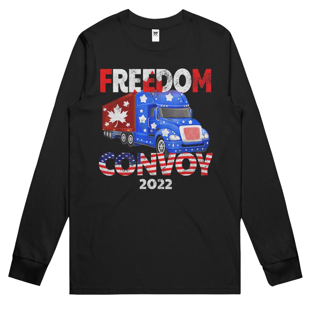 Freedom Convoy 2022 In Support Of Truckers Mandate Freedom Long Sleeve T Shirts