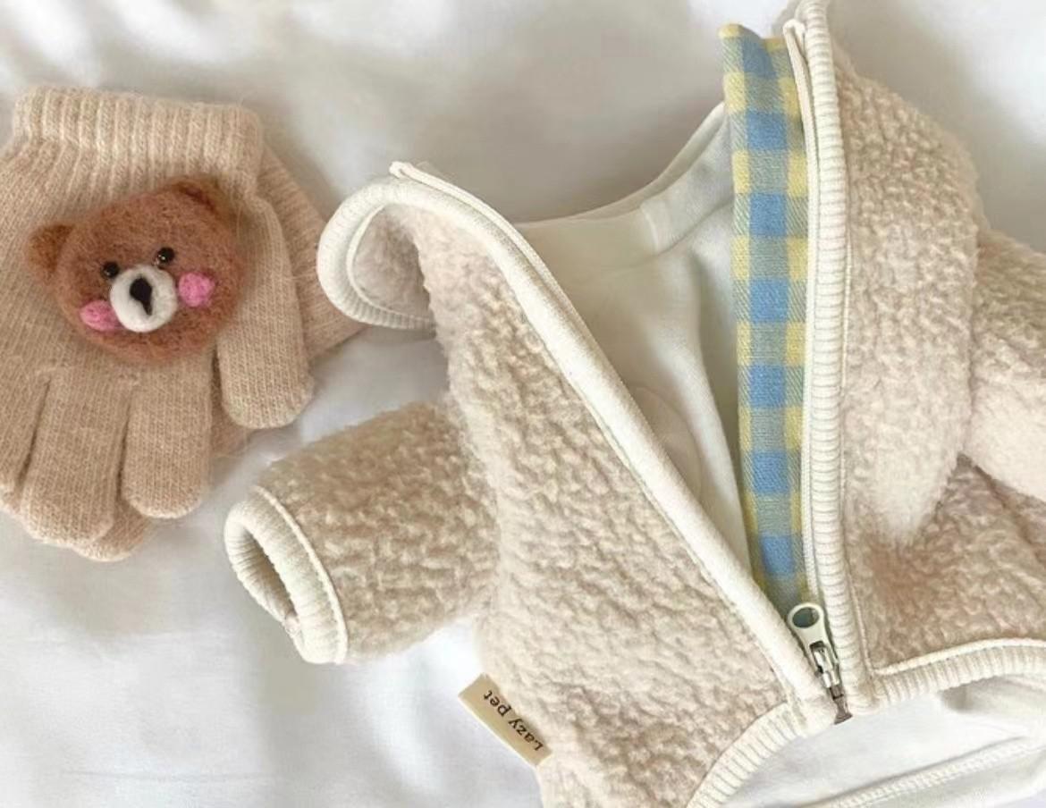 Cute Bear Pet Dogs Clothes Fleece Warm Dogs Coats Sweater Yorkshire Puppy For Small Medium Dogs Clothing French Bulldog Perro alx