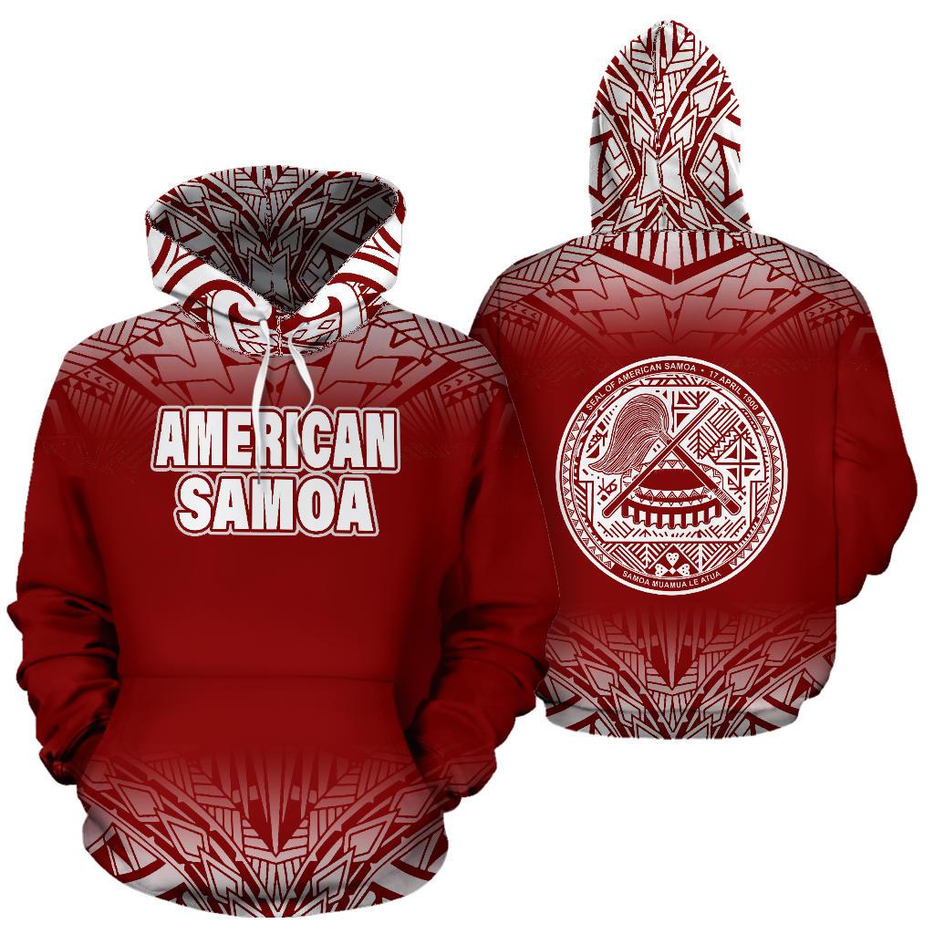 American Samoa Custom Personalised All Over Hoodie – Fog Red – BN09