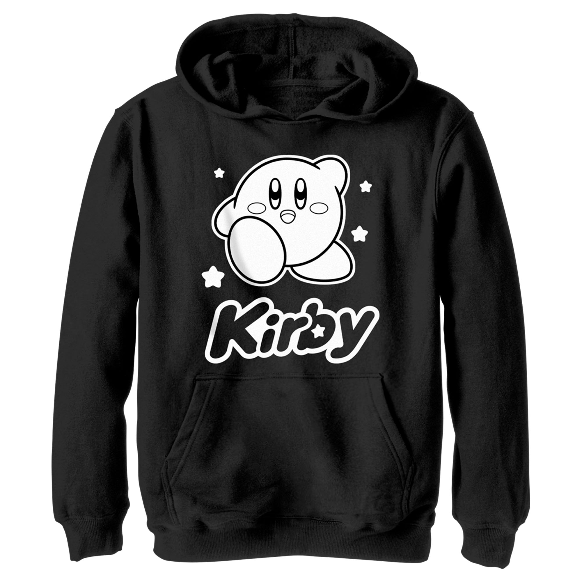 Boy’S Nintendo Kirby Black And White Portrait Pull Over Hoodie