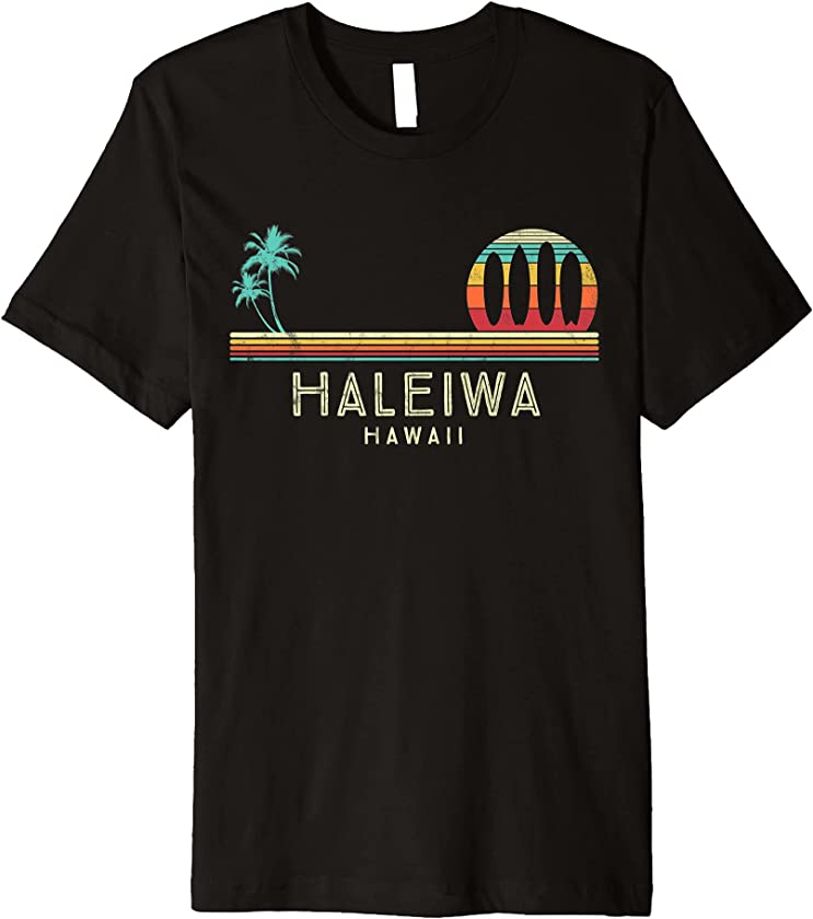 Vintage Hawaii Haleiwa Palm trees Tropical – Surf Premium T-Shirt