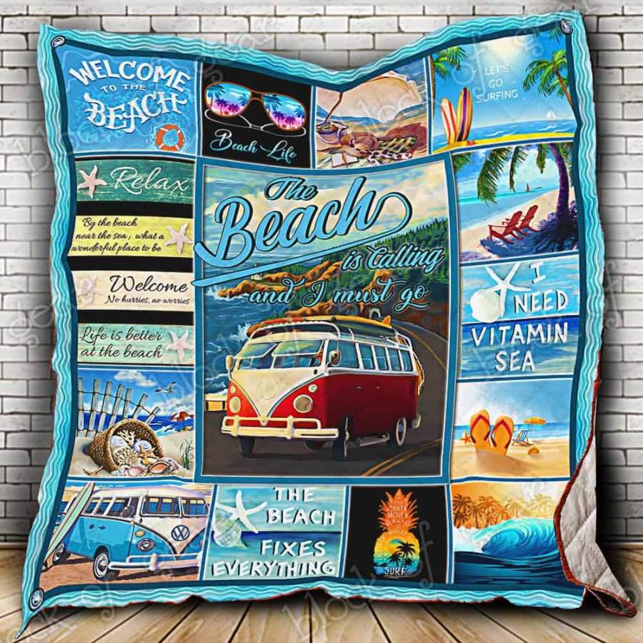 Wozoro Quilt Blanket Camping The Beach Is Calling And I Must Go Twin Queen King Size