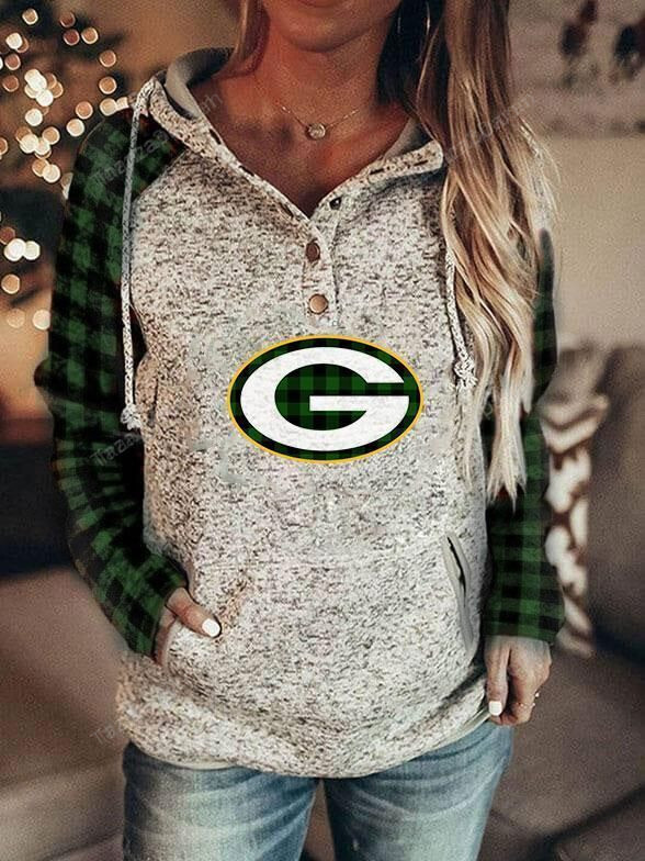 Fashion Printed Patchwork Green Bay Packers Hoodie 01