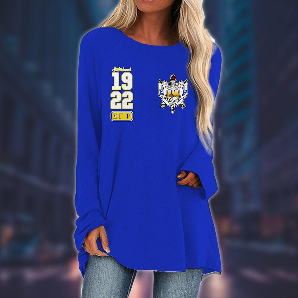 Sigma Gamma Rho Long Sleeve Loose Tunic Top 02